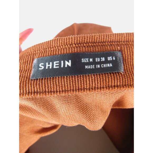 Corduroy Shirt Womens Medium Brown Oversized Button Front Pockets Shacket - Picture 10 of 12